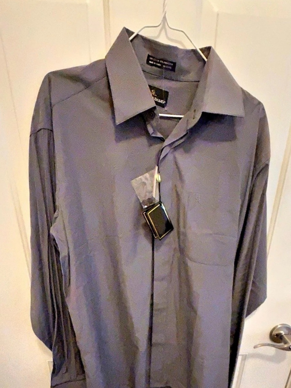 Stacy Adams Men's Cotton Dress Shirt Gray Size Medium NWT